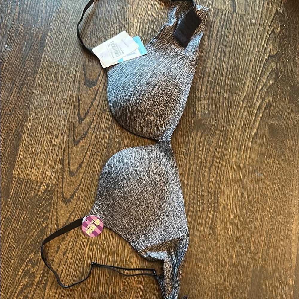 Wireless Gray Push Up Bra